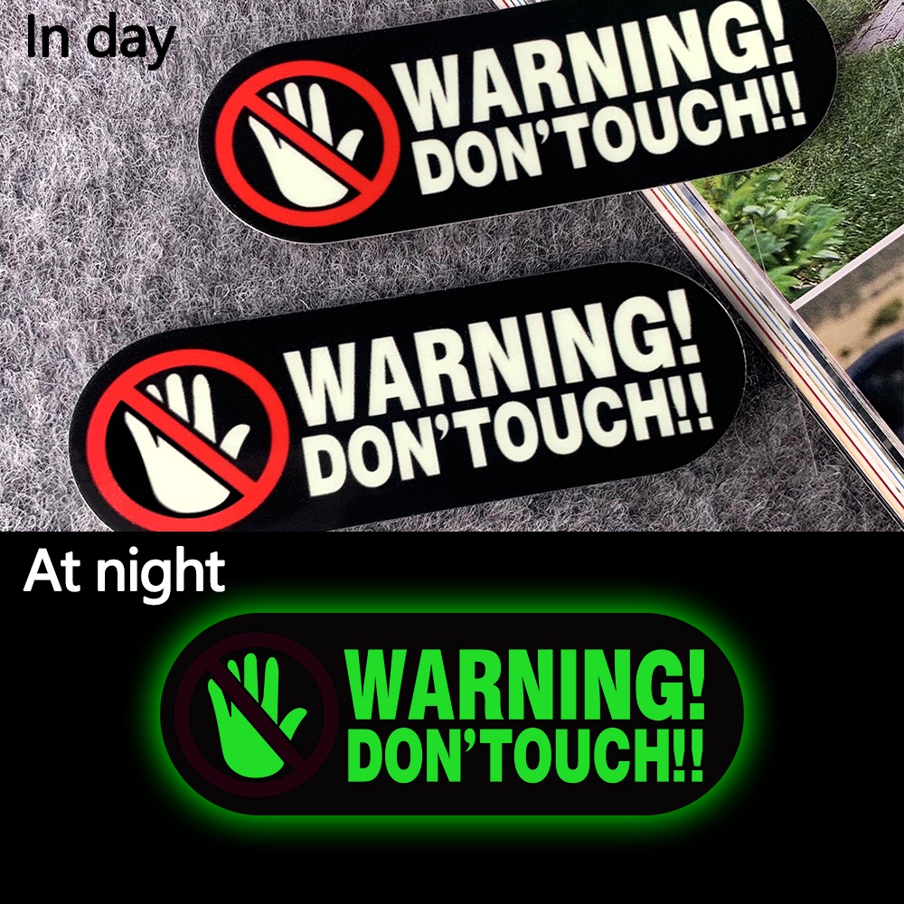 Don't Touch Warning Reflective Sticker Luminous Stickers Motorcycle Car ...