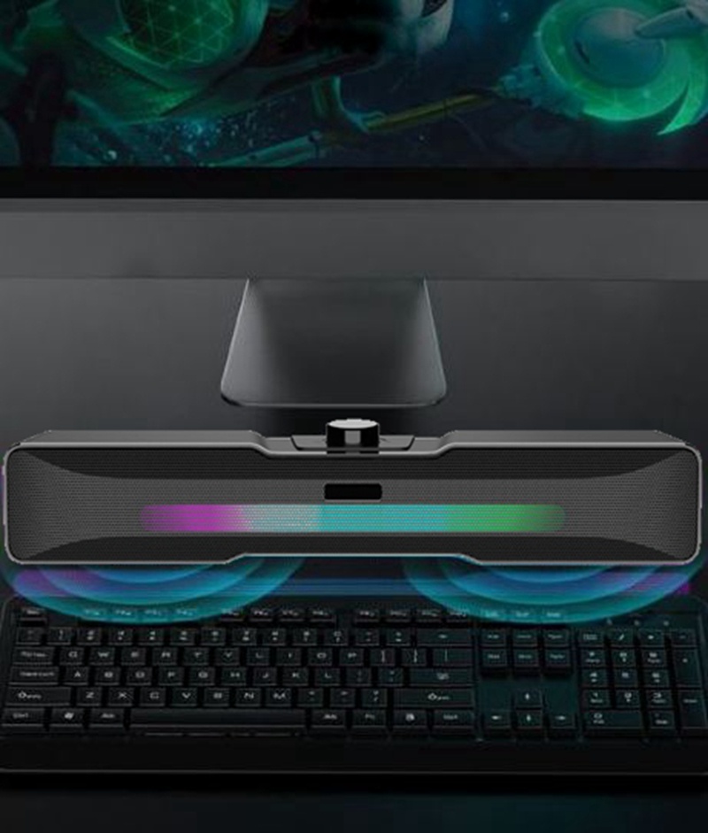 NBY217 RGB Subwoofer Soundbar Wireless Bluetooth Desktop Speaker With ...