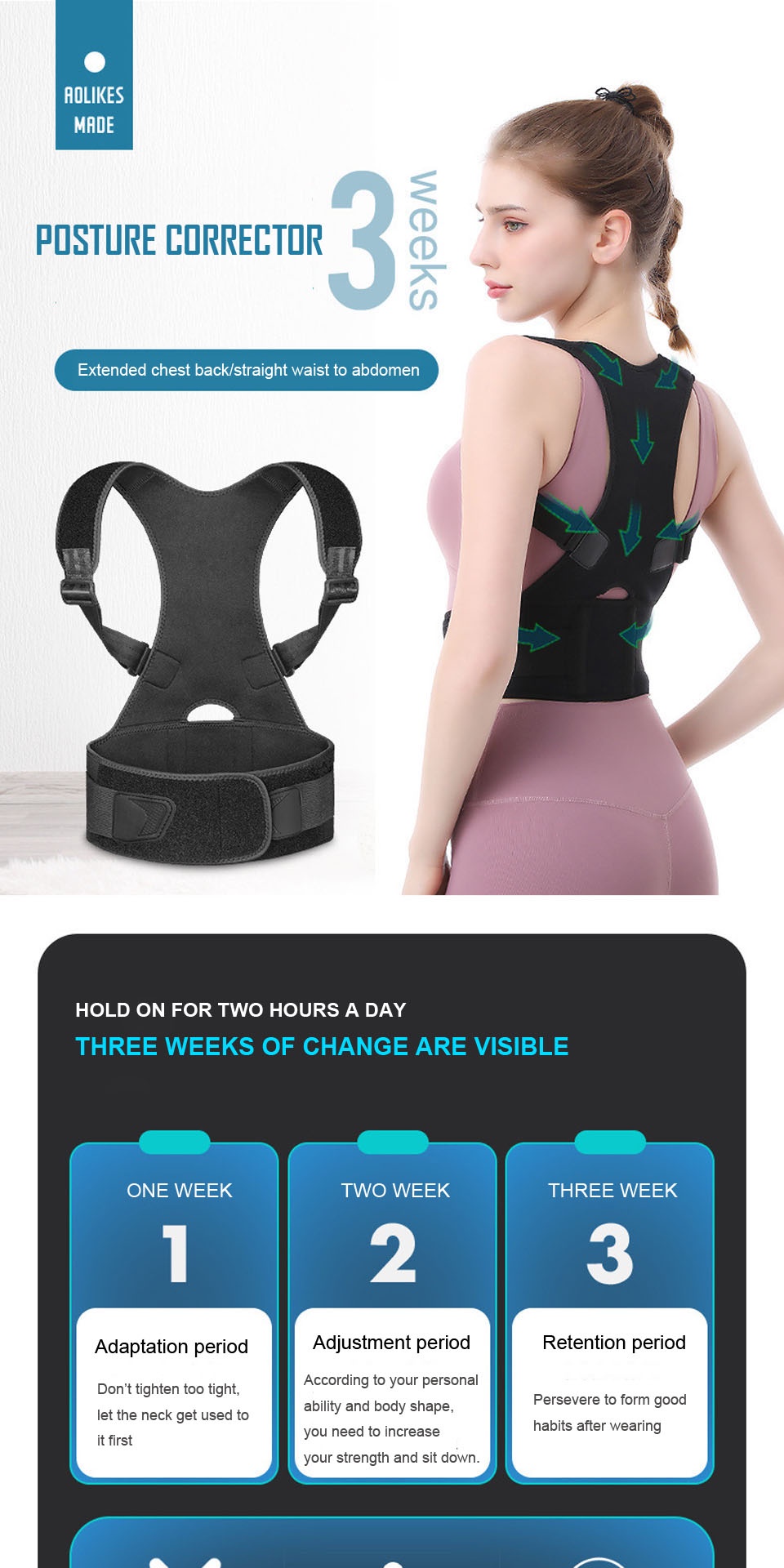 Adjustable Spine Posture Corrector Humpback Orthosis Straight Back ...