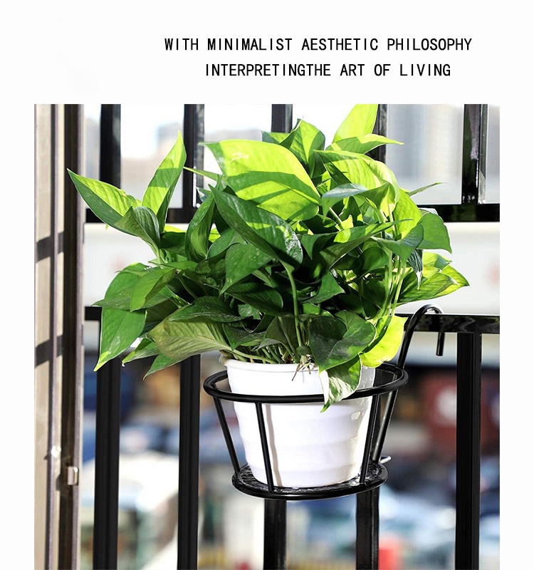 ATTICLIVING- Gardening-4Pcs Garden Hanging Plant Iron Racks flower pot ...