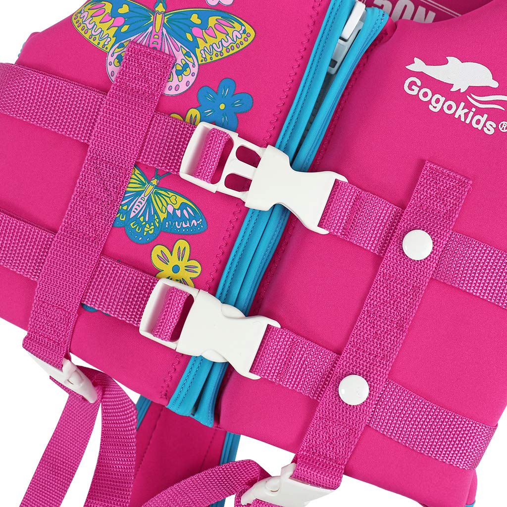 Gogokids Pink Life Jacket Kids Swim Vest Pool Float with Adjustable ...