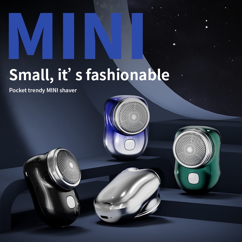 Mini Portable Electric Shaver IPX7 Waterproof Wet Dary Double Use Type