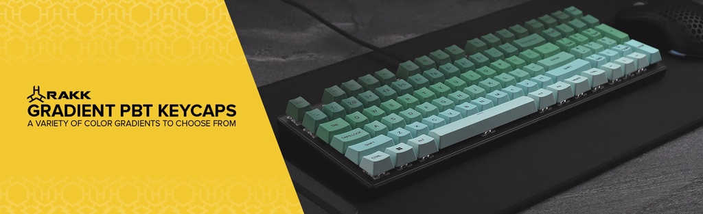 RAKK GRADIENT PBT Keycaps Dye-Sub OEM Profile Blue, Green, or Pink ...