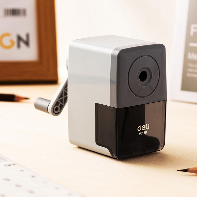 Deli Pencil Sharpener Hand Crank Manual Sharpen Machine Student School ...