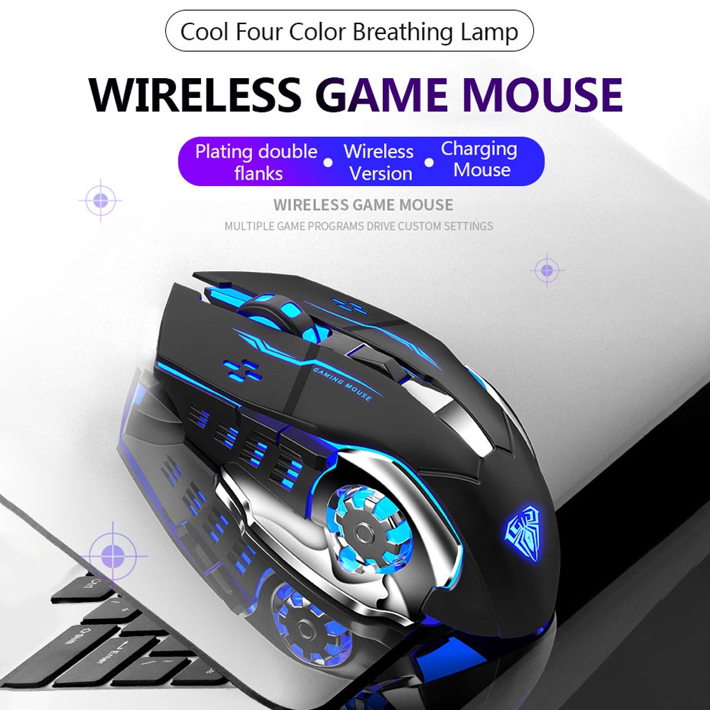 AULA Sc100 800mah Rechargeable Wireless Mouse Charging Gaming Mice 4 ...