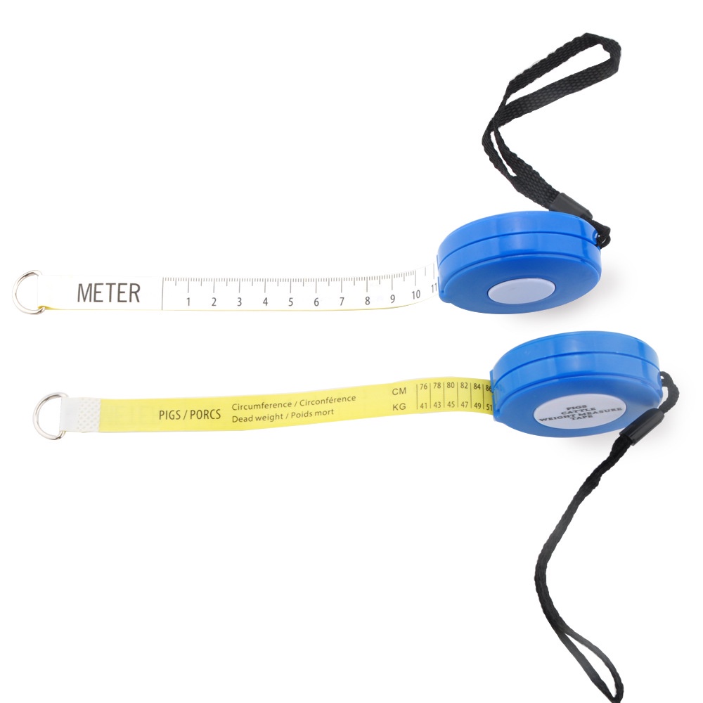 2m Blue Automatic Retractable Pig Cow Ruler Measuring Bust Weight ...