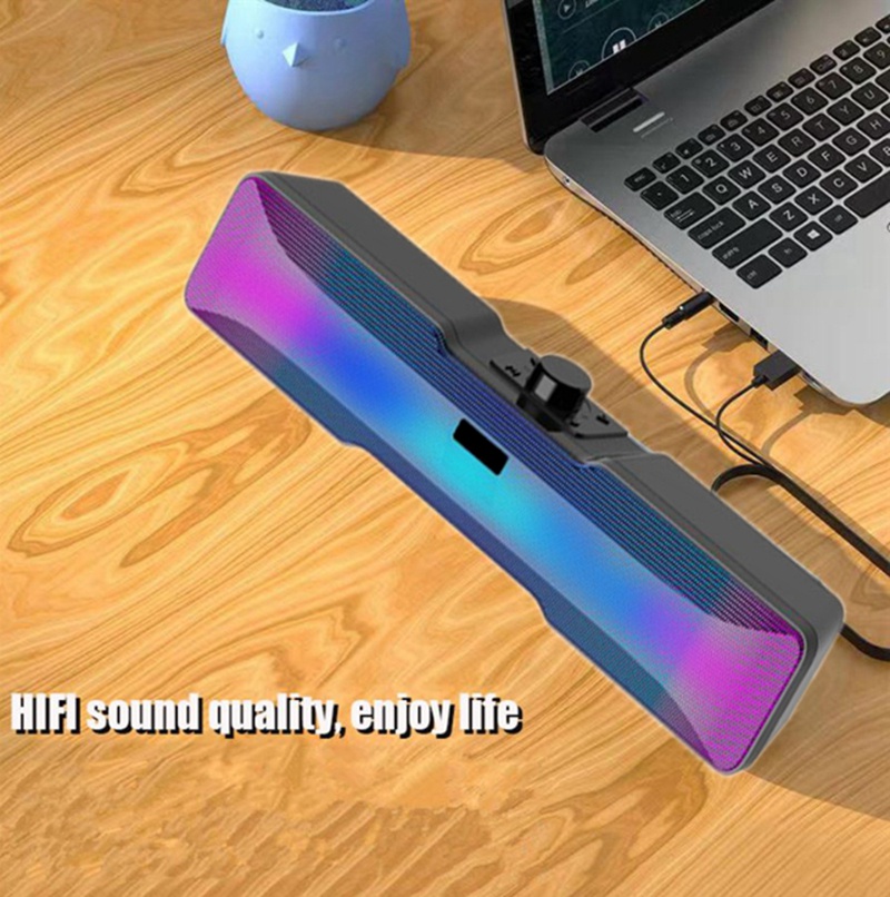 NBY216L RGB Bluetooth Speaker Computer Desktop Soundbar Wired USB 3.5mm ...