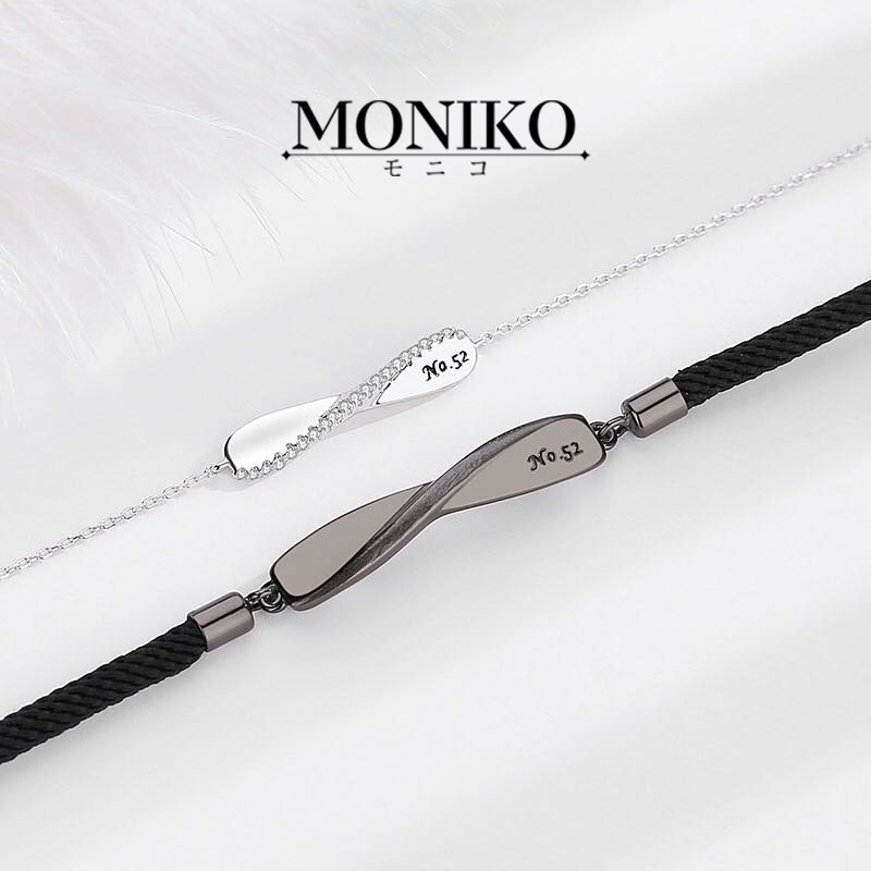 MONIKO Original Design Couple Bracelet Mobius Strip Black & White 925 ...