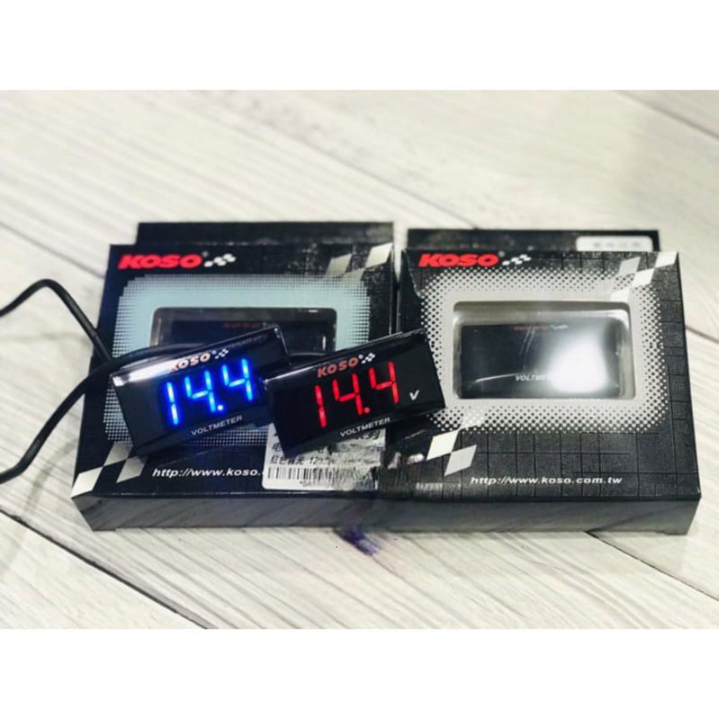 KOSO TAIWAN VOLT METER RECTANGLE 12V 24V DIGITAL LED CAR MOTORCYCLE