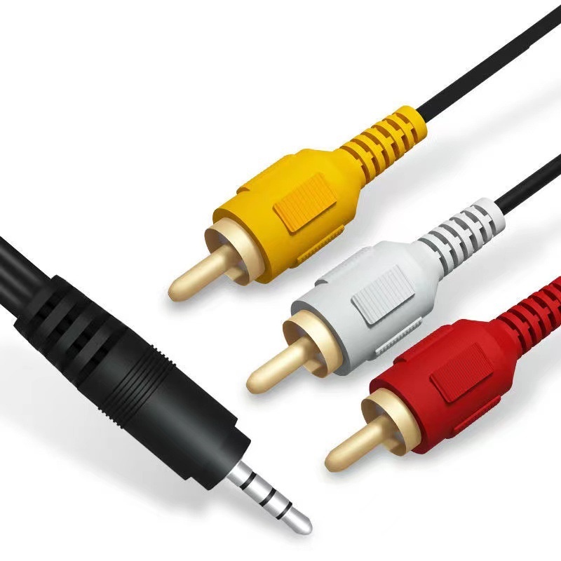 ACAI 【1.5M】3.5mm to 3 RCA Male AV Video Audio Cable Transparent line ...