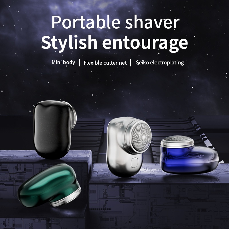 Mini Portable Electric Shaver IPX7 Waterproof Wet Dary Double Use Type