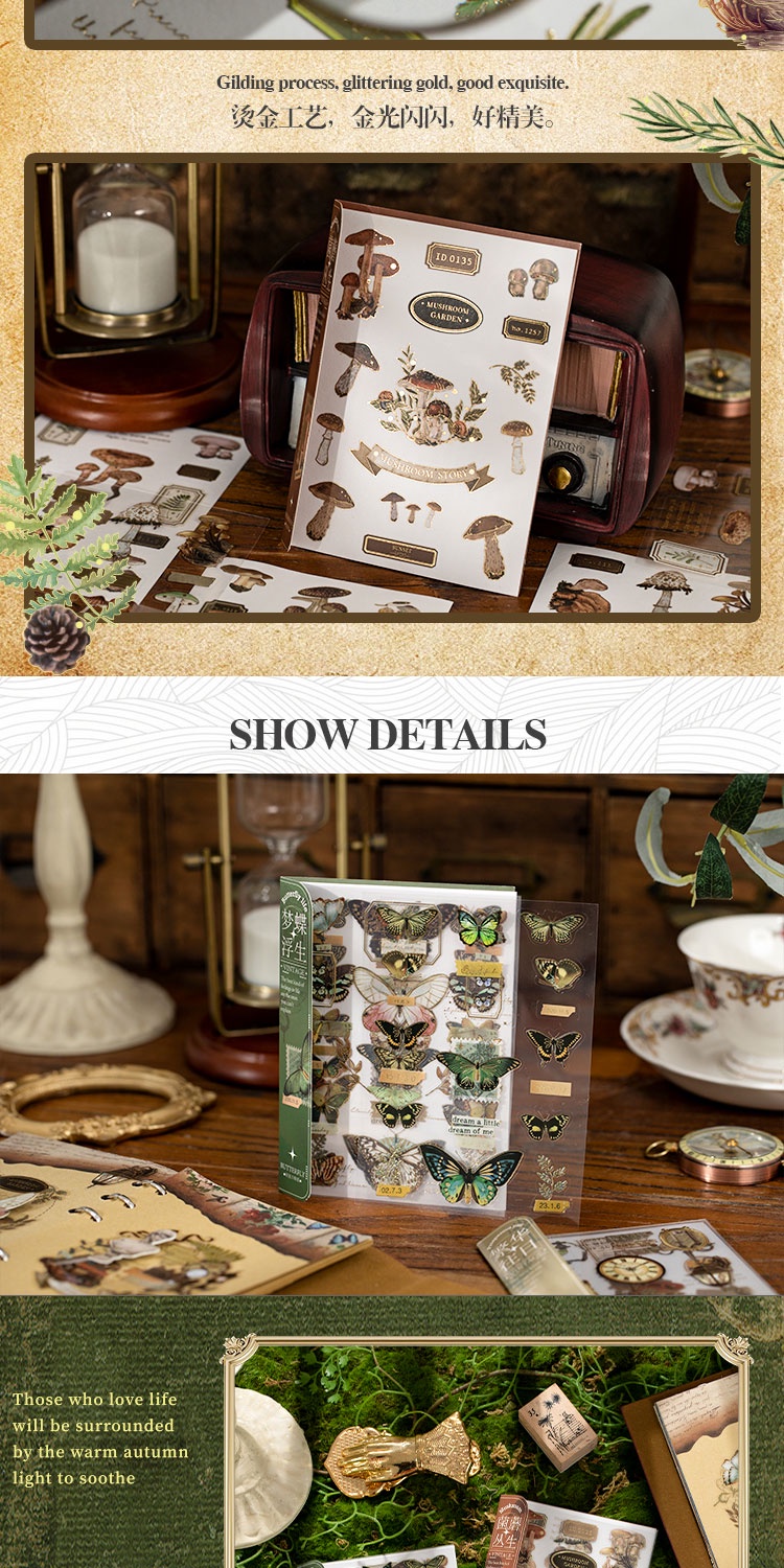 Journamm 8 Sheets/pack Vintage Stickers DIY Scrapbooking Collage Junk ...