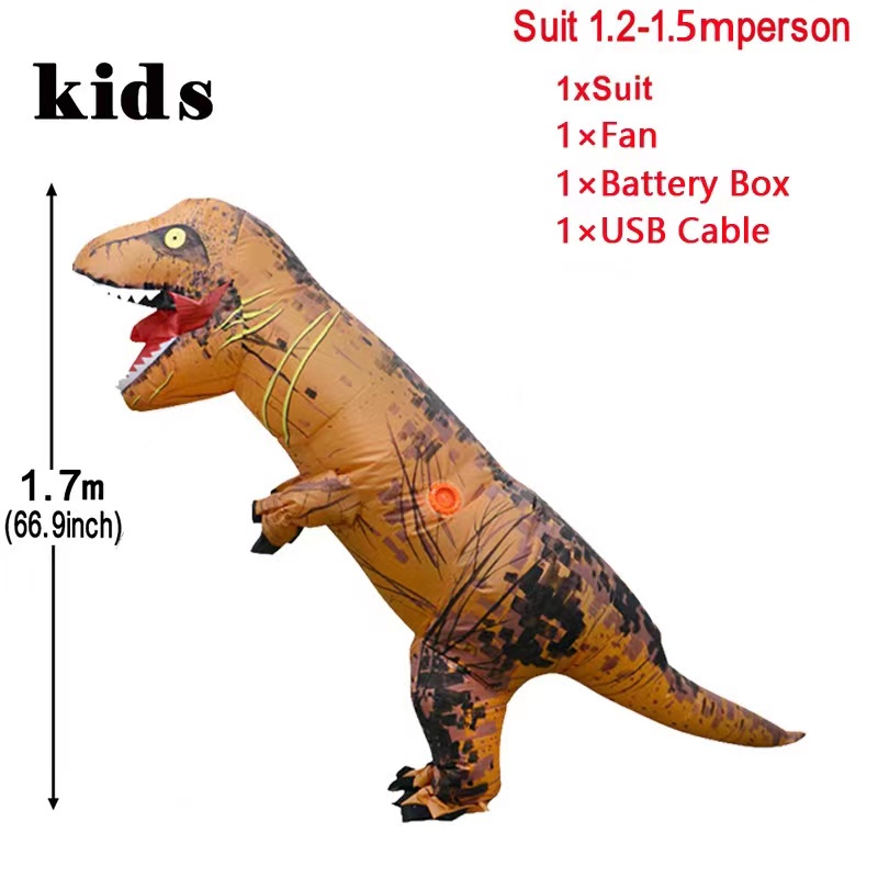 Inflatable Dinosaur Costume TRex Jurassic Fancy Costume For Kids Adult