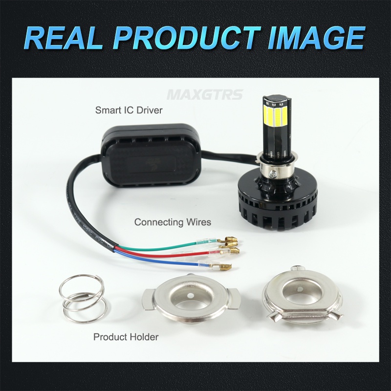 Akozon Phare De Moto COB BA20D Moto LED Phare Blub High/Low Beam Light