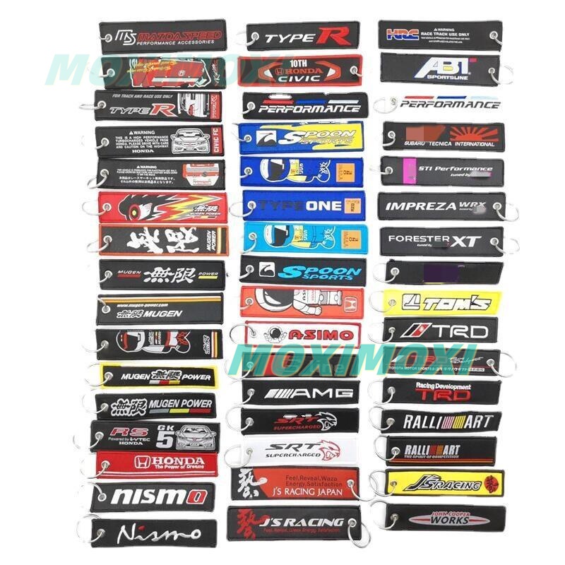 #HKS STI TRD SPARCO Racing Key Ring Embroidery Keychain Luggage Tag for ...