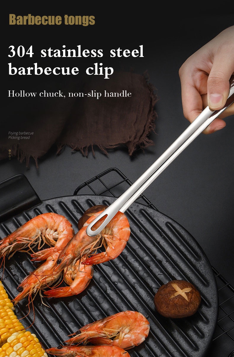 KATELV Extension Design Clamp 304 Stainless Steel Food Clip Bbq Long ...
