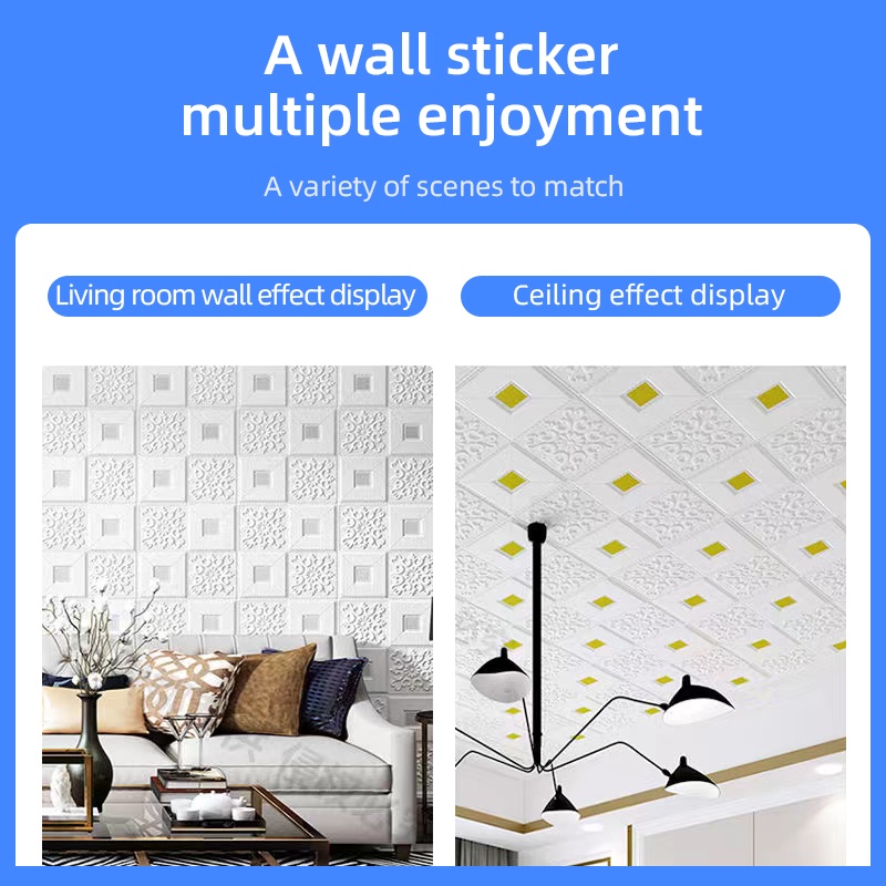 3D Waterproof Decor Wall Sticker Wallpaper for Living Room Bedroom TV ...
