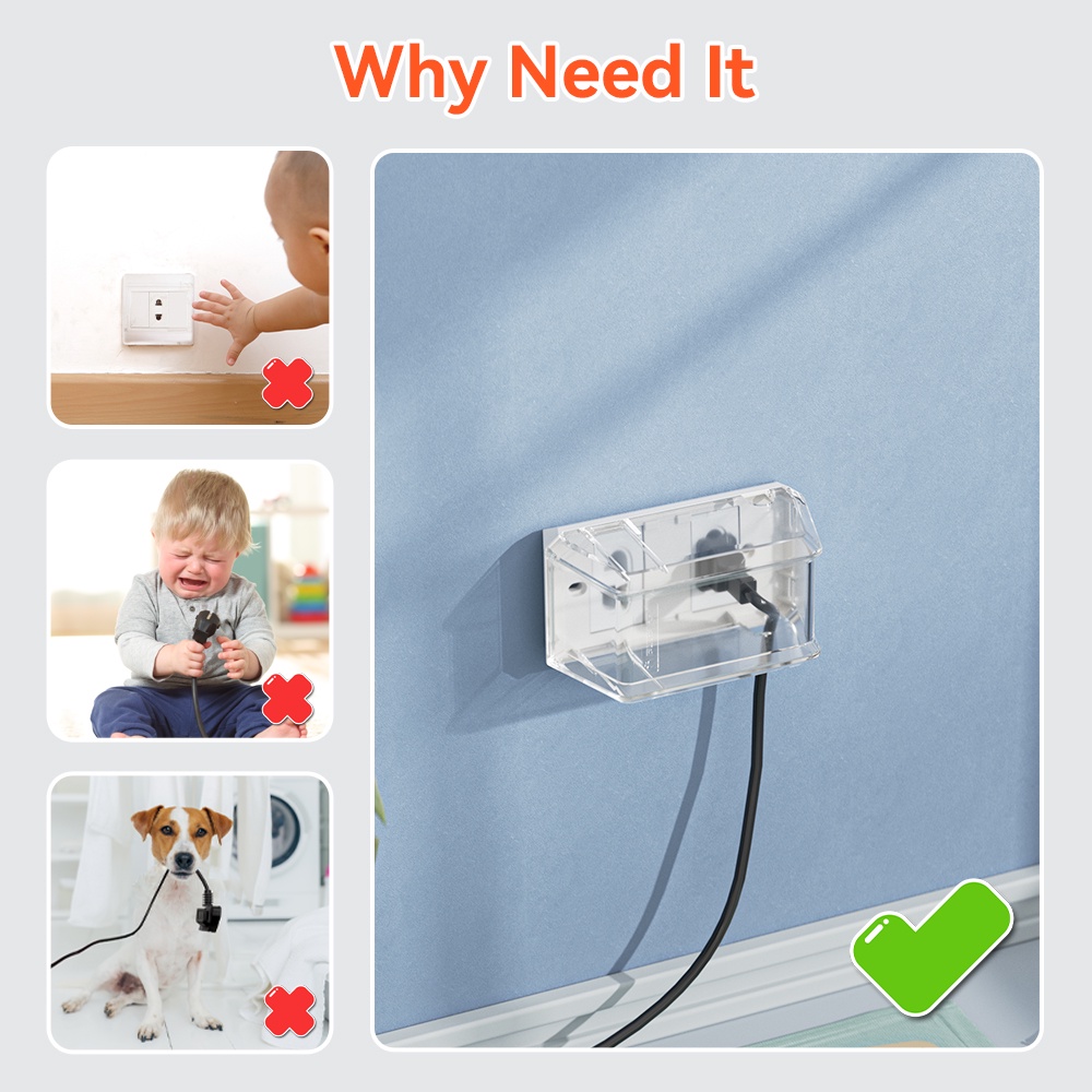 Outlet Cover EUDEMON Clear Child Safety Plug Protector Baby Proof - Main Image