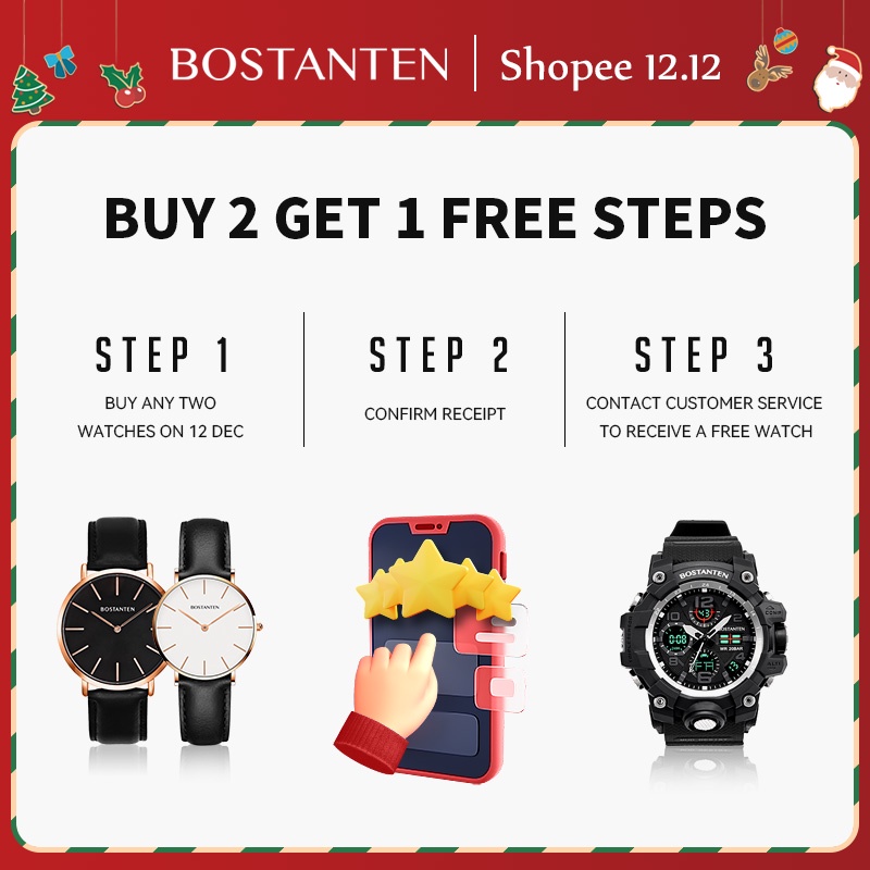COD] Bostanten Watch for Men Original Waterproof Stainless Steel