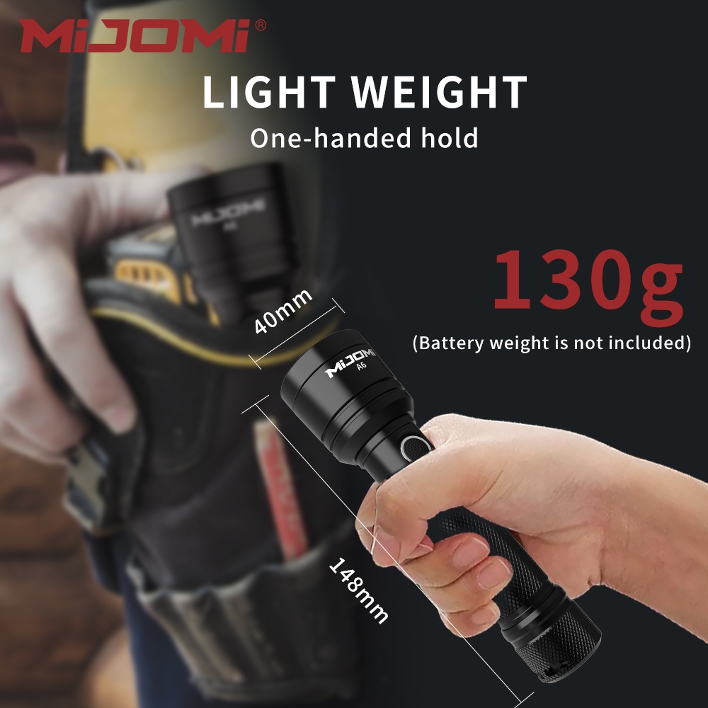 MIJOMI EDC Keychain Flashlight - 100 Lumen Mini LED Light, AAA Battery, IPX7 Waterproof, Carabiner Clip - View #3