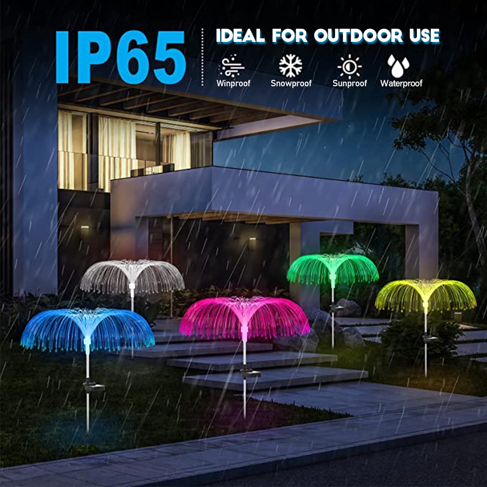 Seven Color Changing LED Solar Jellyfish Light Waterproof Outdoor ...