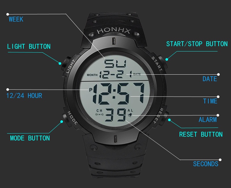 Silicone Rubber Watch Luminous Waterproof Original Design Light Green For Everyday Style main image 0
