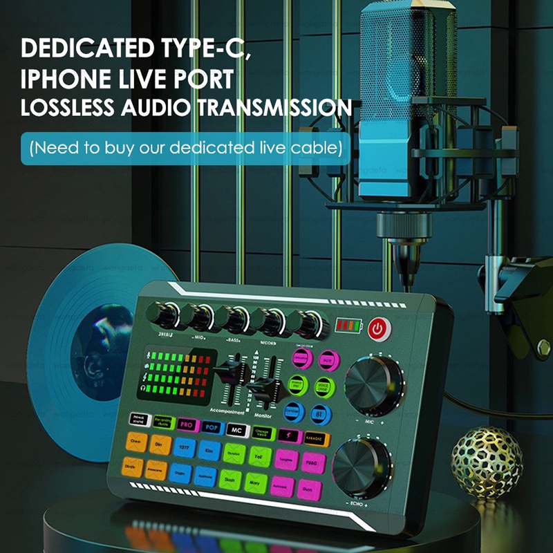F998 Sound Card Microphone Sound Mixer Live Sound Card Mixer Board ...