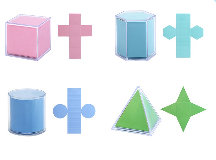 8pcs Transparent 3D Geometric Solids Model Shape Toy Detachable ...