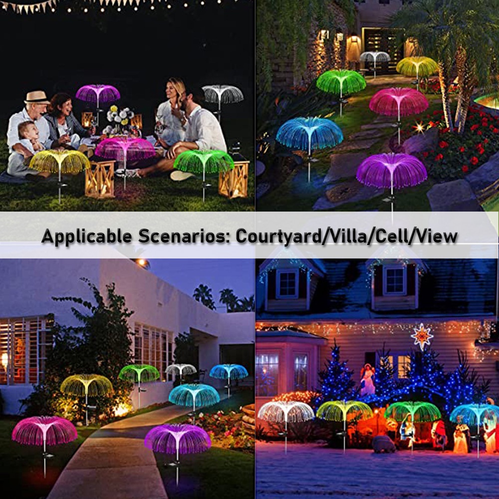 Seven Color Changing LED Solar Jellyfish Light Waterproof Outdoor ...