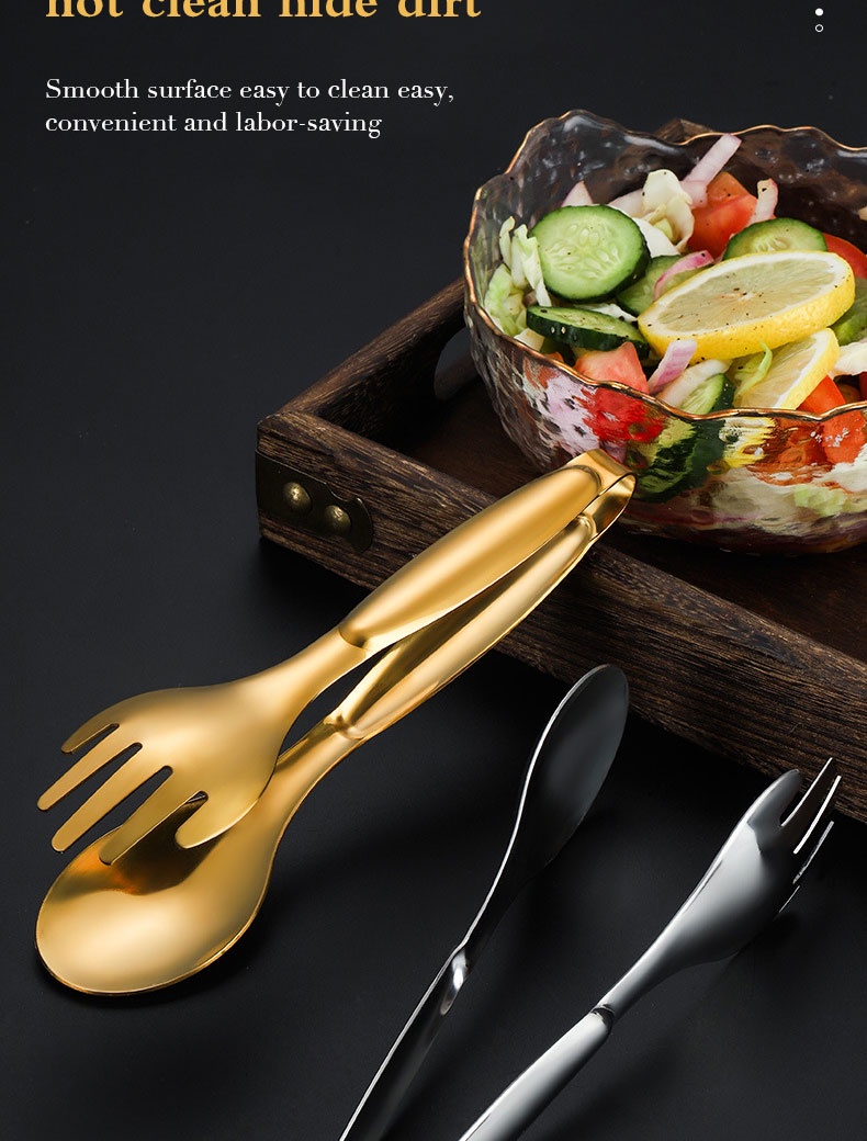 KATELV 304 Stainless Steel Thickened Food Clip Salad Bread Steak Clip ...