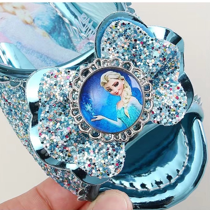 Congme Kids Slippers Elsa Girls Princess Shoes F rozen Cartoon Bow ...