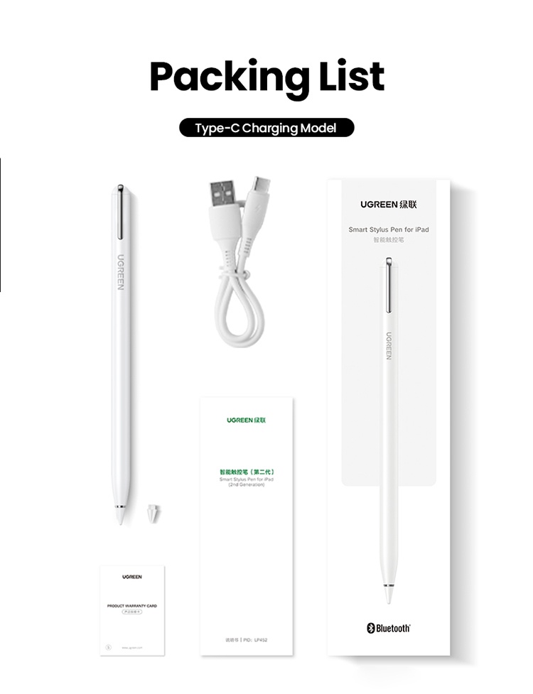 UGREEN Stylus Pen for Apple Pencil Magnetic Wireless/Type-C