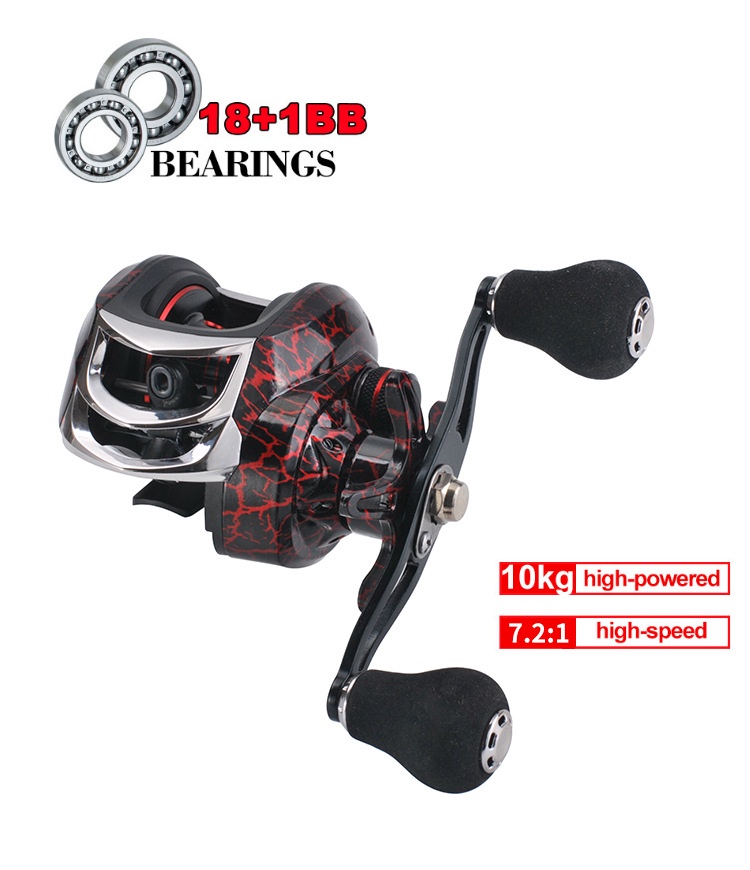 19 axis water drop wheel fishing line 7.2:1 horse mouth snakehead long ...