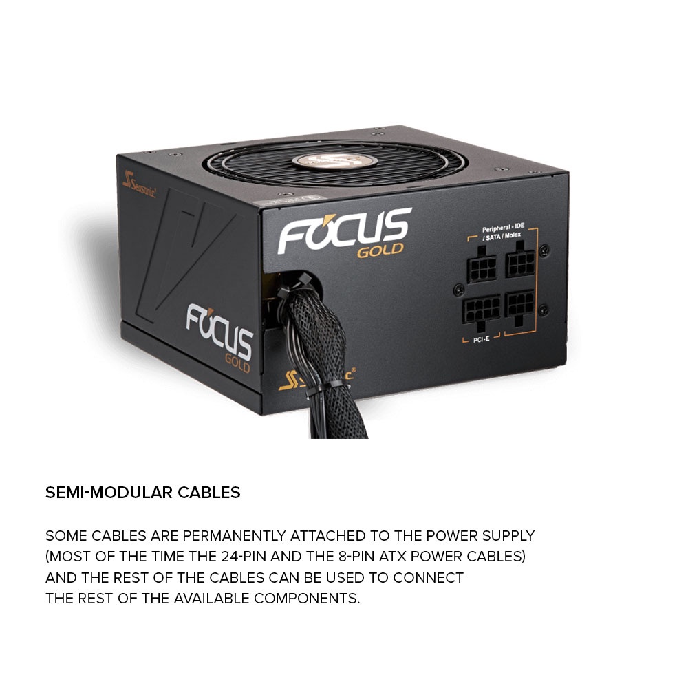 EasyPC Seasonic Focus 750W / 650W / 550W 80+ Gold SemiModular FLUID DYNAMIC FAN BEARING PSU
