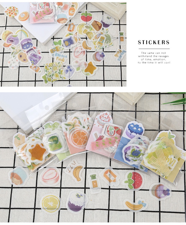 50Pcs Cute scrapbook sticker fresh fruits Stationery stickers labelers ...