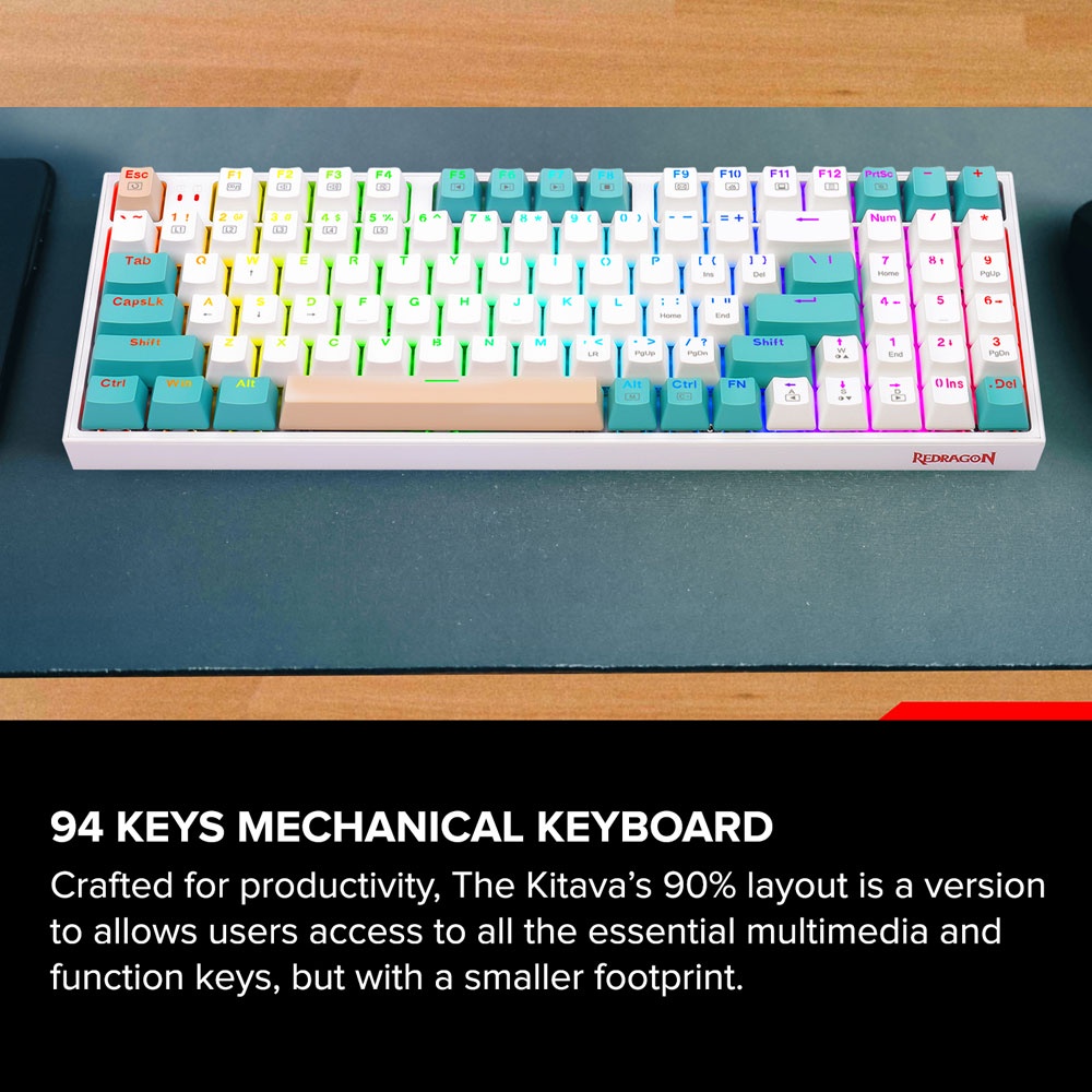 EasyPC | Redragon K636WGC-RGB KITAVA Detachable type C cable Mechanical ...