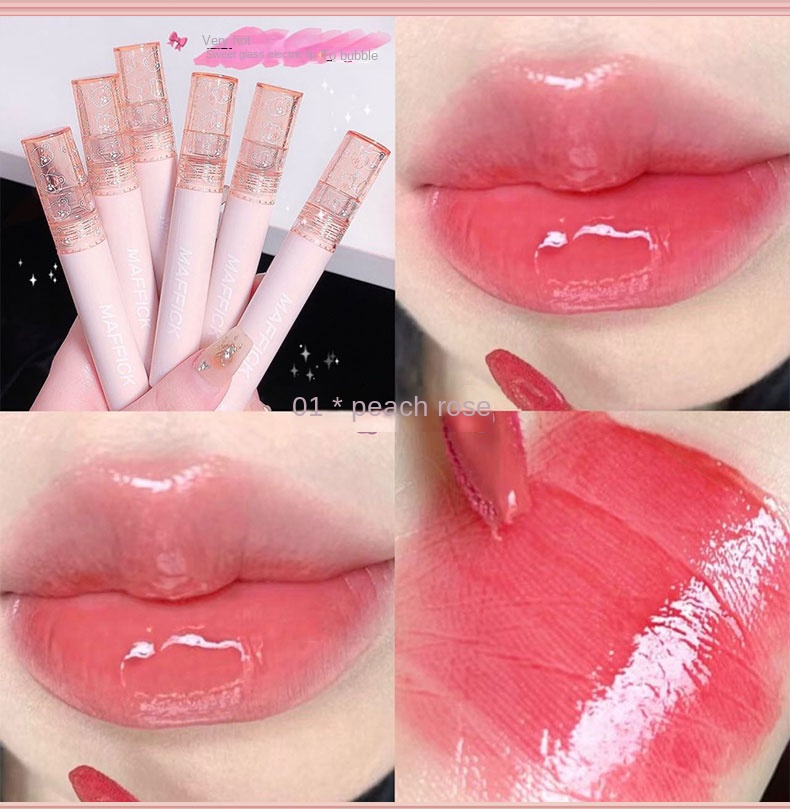Bubble transparent glass lip glaze specular lip color natural long-term ...