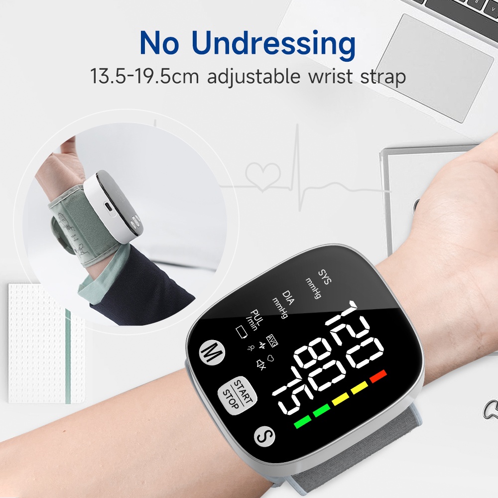 Yongrow Rechargeable Digital Wrist Blood Pressure Monitor Measurement ...