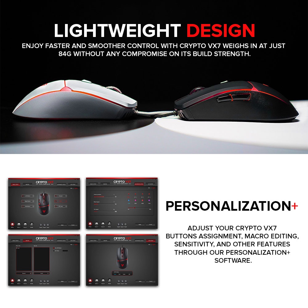 EasyPC | Fantech Crypto VX7 Console and mobile ready built in controls  Gaming Mouse Pink/Black/White | Shopee Philippines