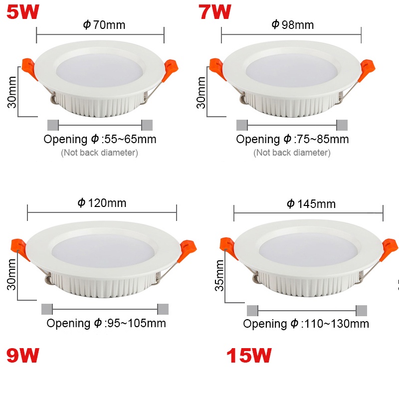 8 Inch LED Downlight LED DOWNLIGHT 5W 7w 9w 12W 18W 24W ROUND 2.5
