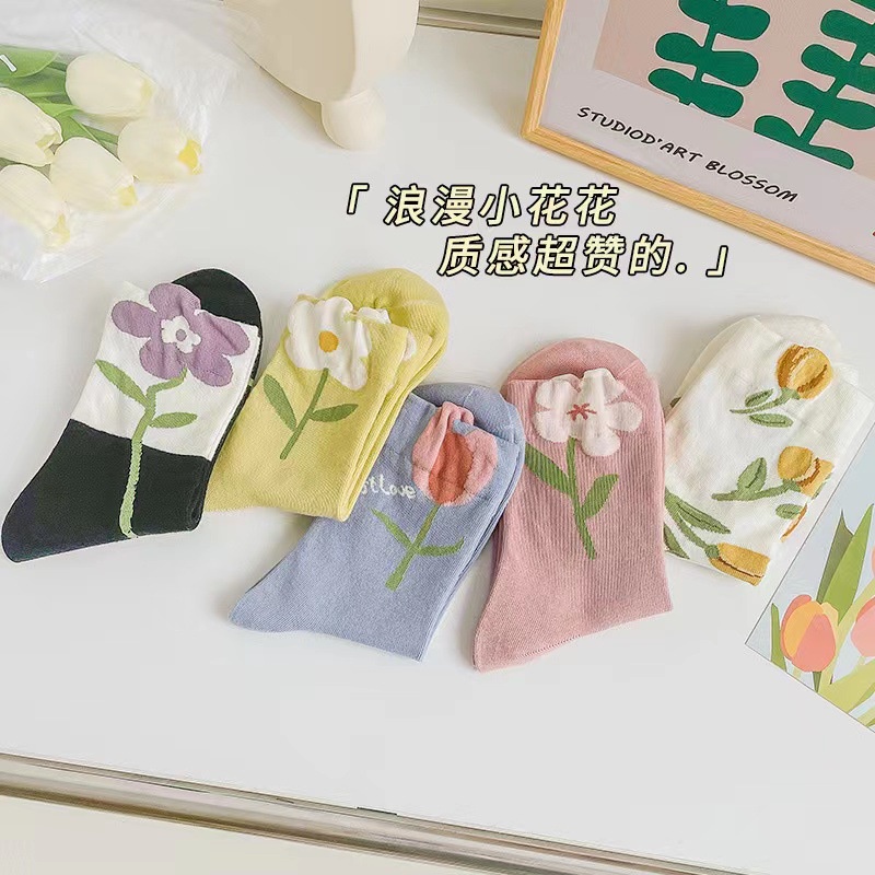 Cute Flower Socks Women Spring Summer Autumn Three-Dimensional Small ...