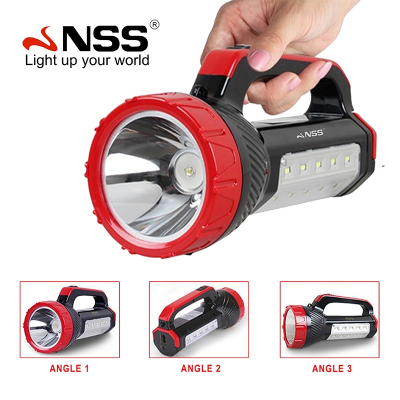 NSS LED Search Light Rechargeable Waterproof Flashlight Emergency Lamp ...