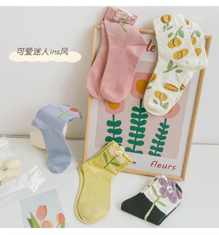 Cute Flower Socks Women Spring Summer Autumn Three-Dimensional Small ...