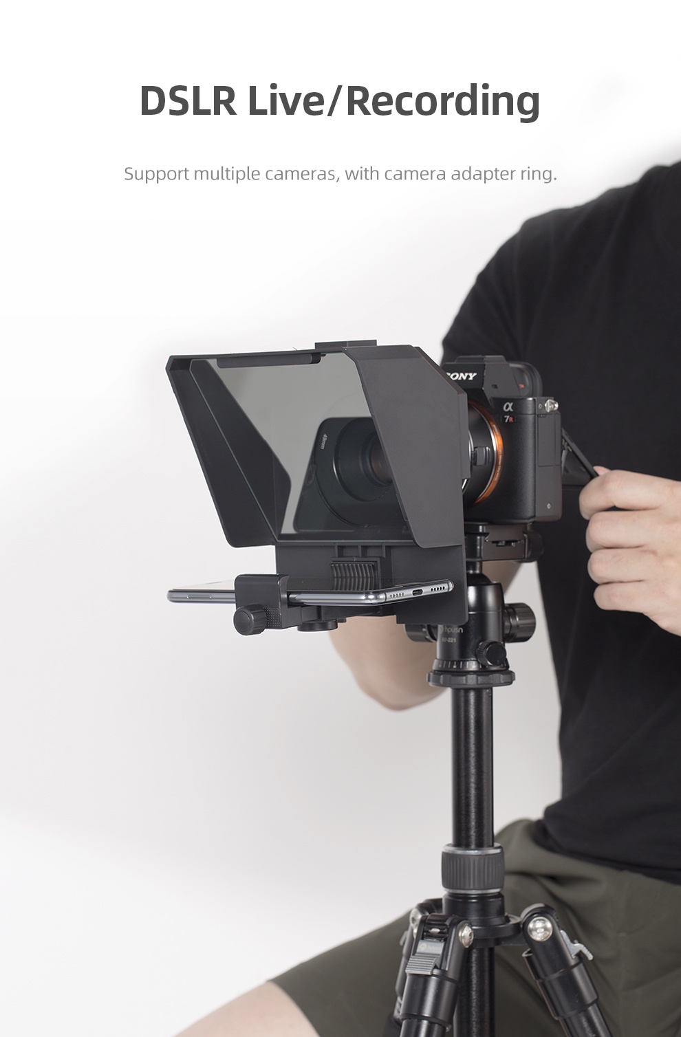 Ambitful Mini Teleprompter Portable Inscriber Mobile Teleprompter ...