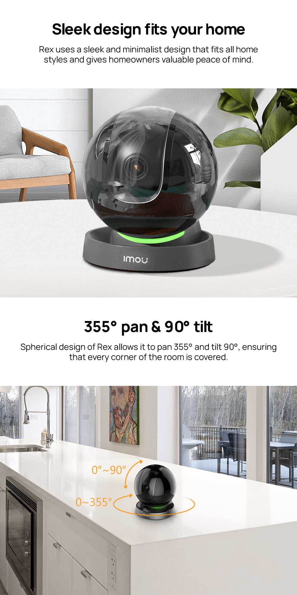 IMOU Rex Security Camera | Pan & Tilt for 360° Coverage | Smart ...