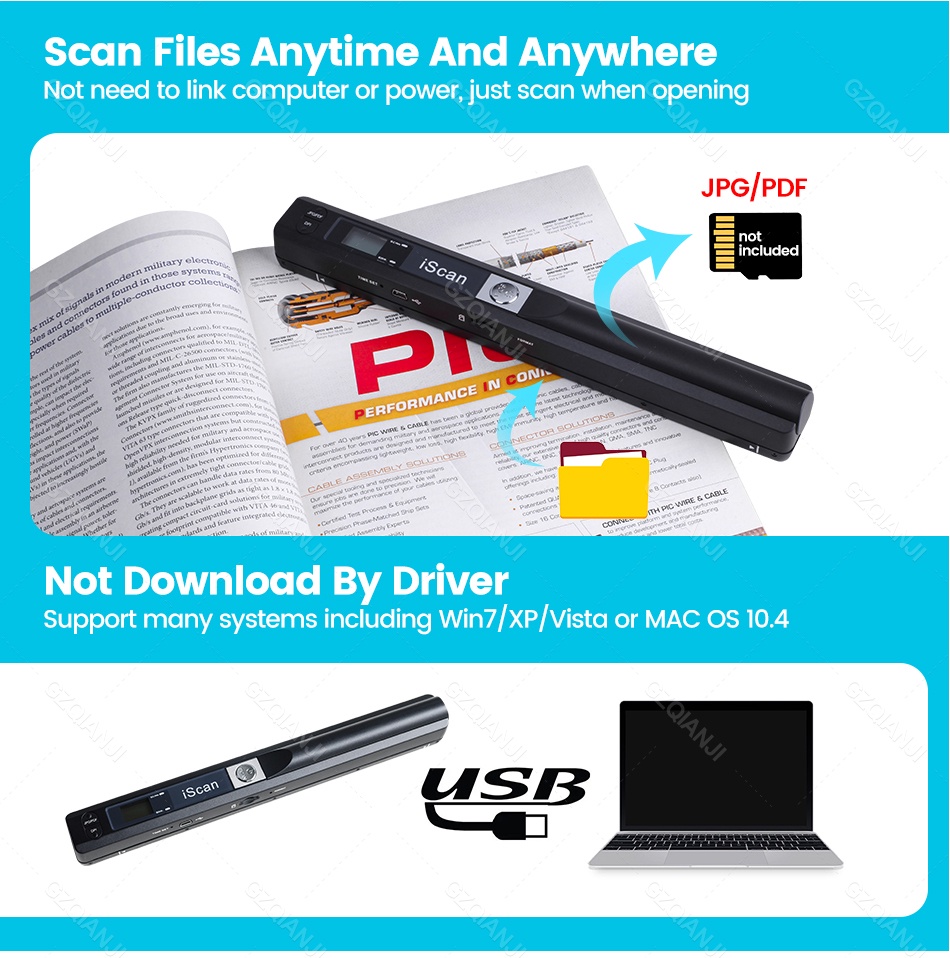 iScan Portable New Creative Handheld Mobile Portable Document Scanner ...