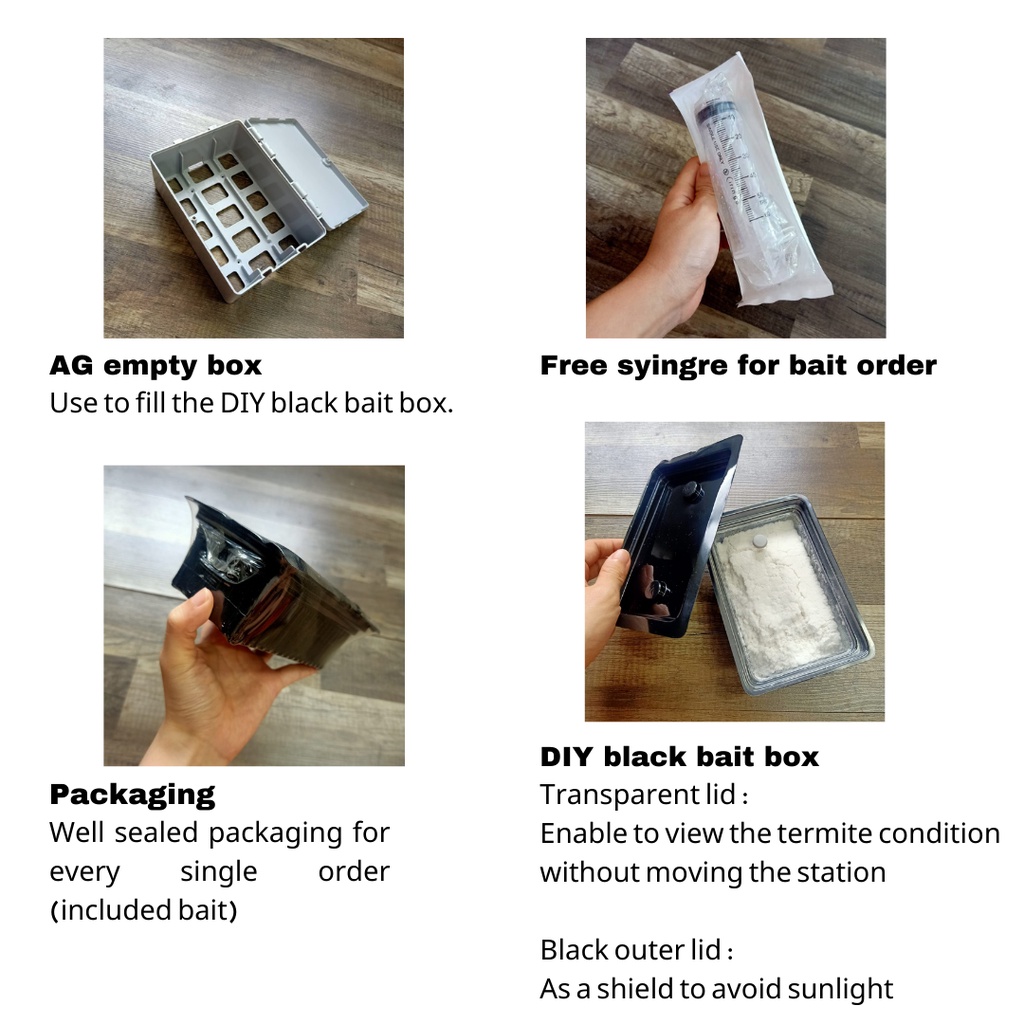 50g/100g - Brand EXcoQ DIY Termite Bait pack with AG (Bait Box ...