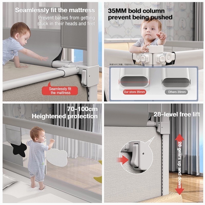 【Shipping Discount】Lifting Baby Safety Bed Fence Anti-fall Bed Rail ...