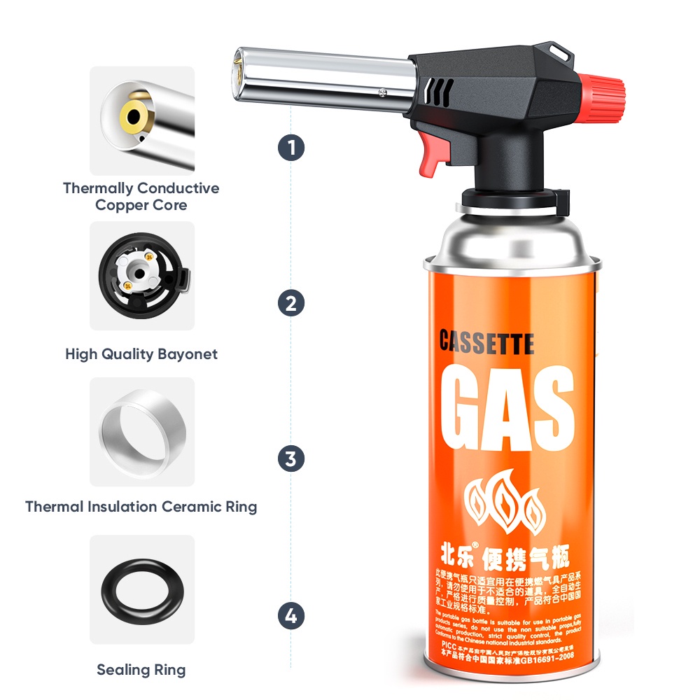 Mitsushi Automatic Ignition Gas Torch Flamethrower Gas Blow Flame Gun ...
