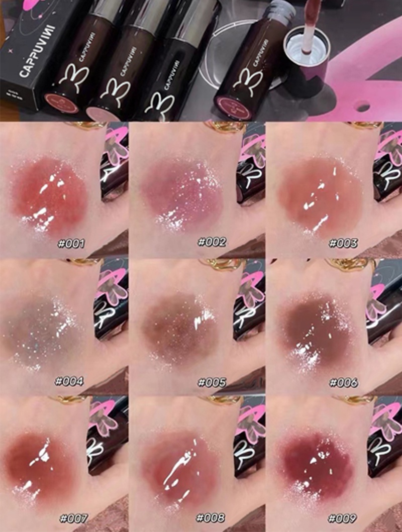 CAPPUVINI Pink Rabbit Moisturizing Lip Gloss Lasting Coloring 2.5g/1pc ...
